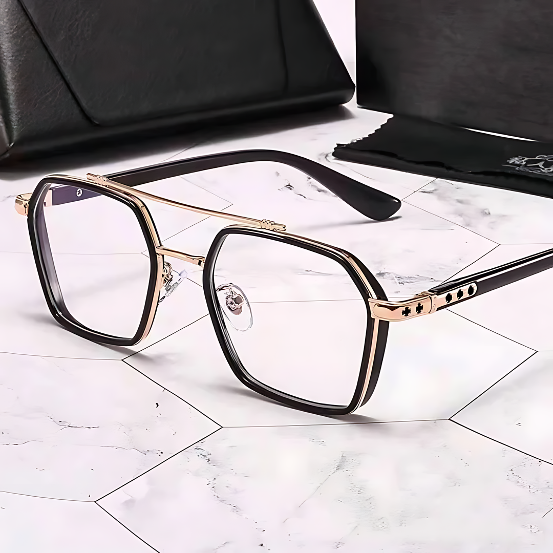 Clear Lens square eyewear glasses with blue light defense