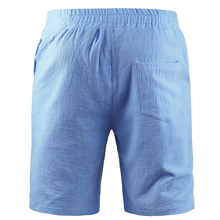Men's Cotton Linen Shorts | Lightweight Breathable Summer Essential | Classic Solid Style