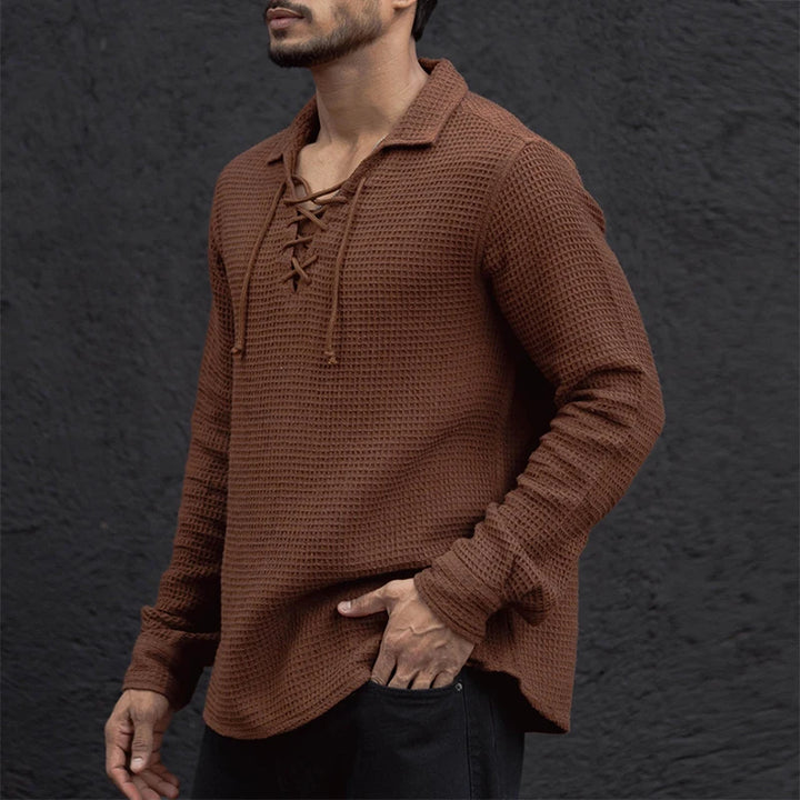 Santorini Lace Knit Polo Sweater