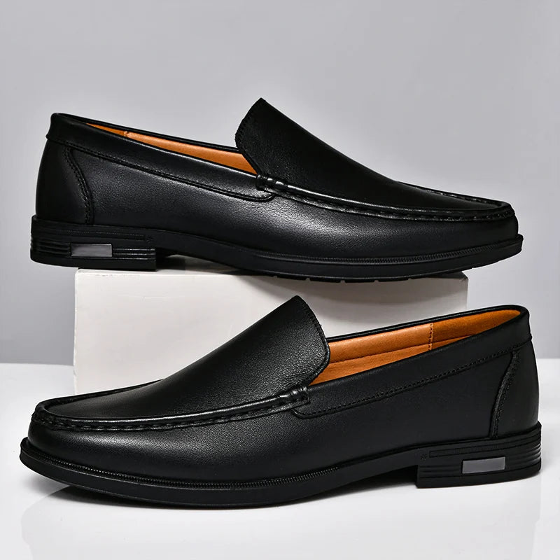 Corden Stitched Leather Loafers