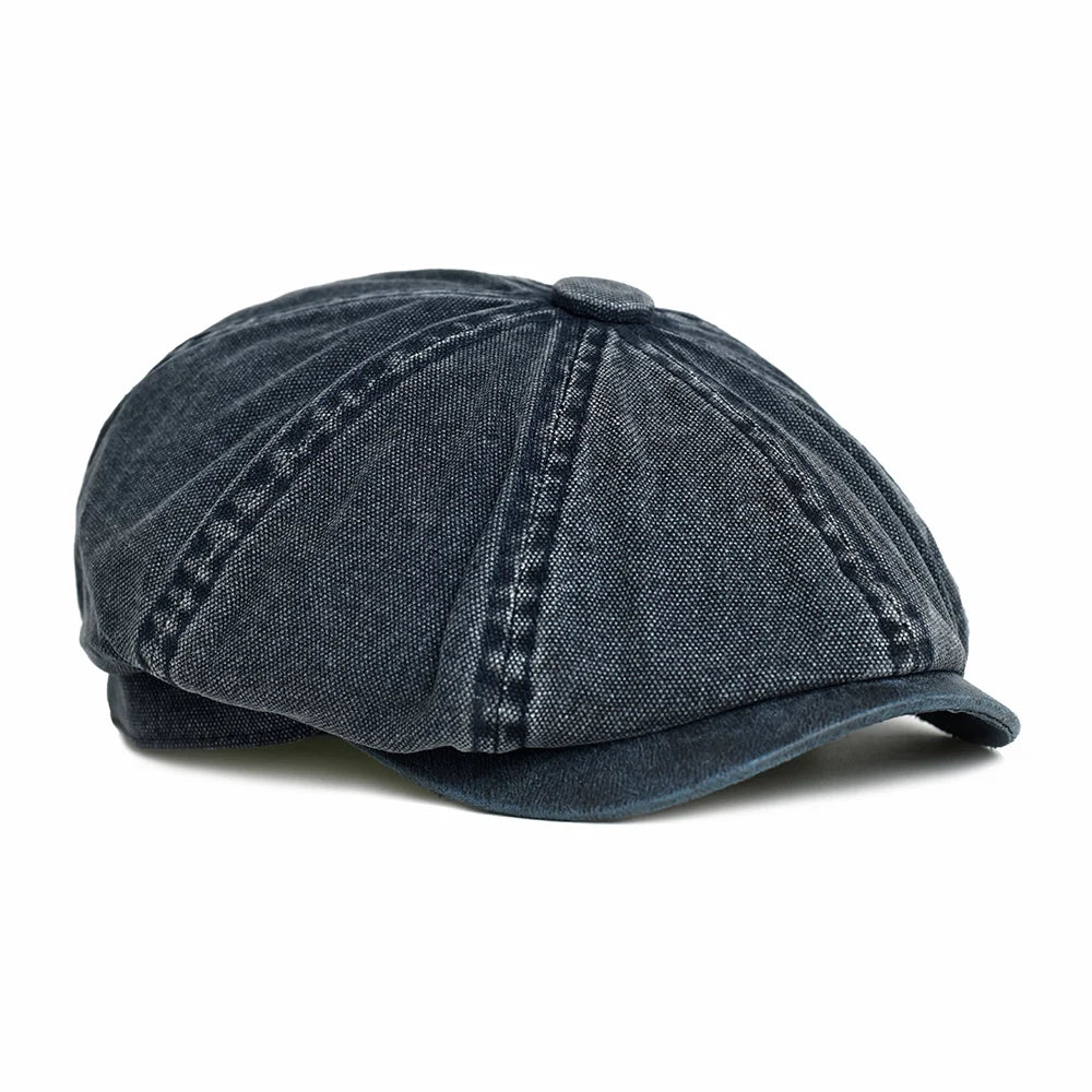 Rovell Washed Cotton Flat Cap
