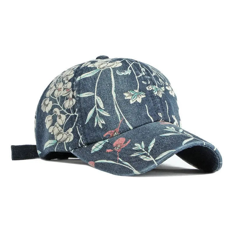 Roselle Floral Denim Cap