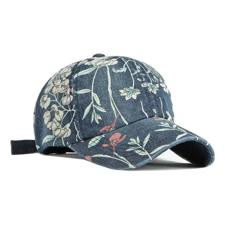 Roselle Floral Denim Cap