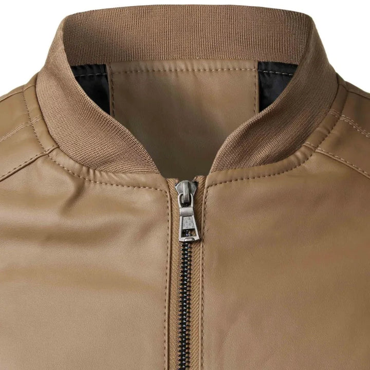 Valencrest Stand-Collar Leather Bomber