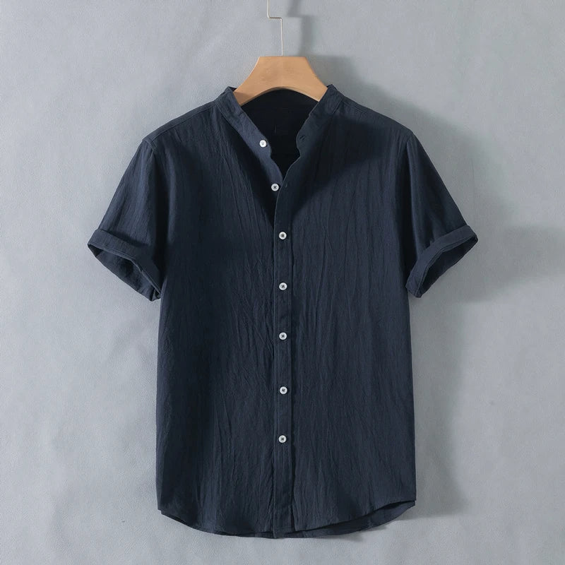 Calder Open Collar Cotton Shirt