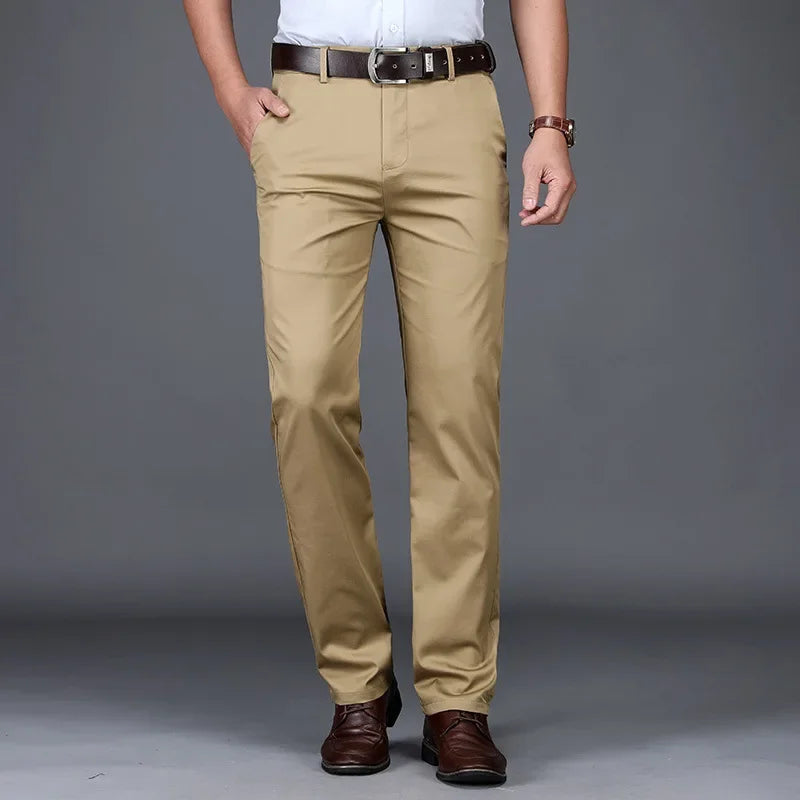Marlowe Stretch Cotton Straight Trousers