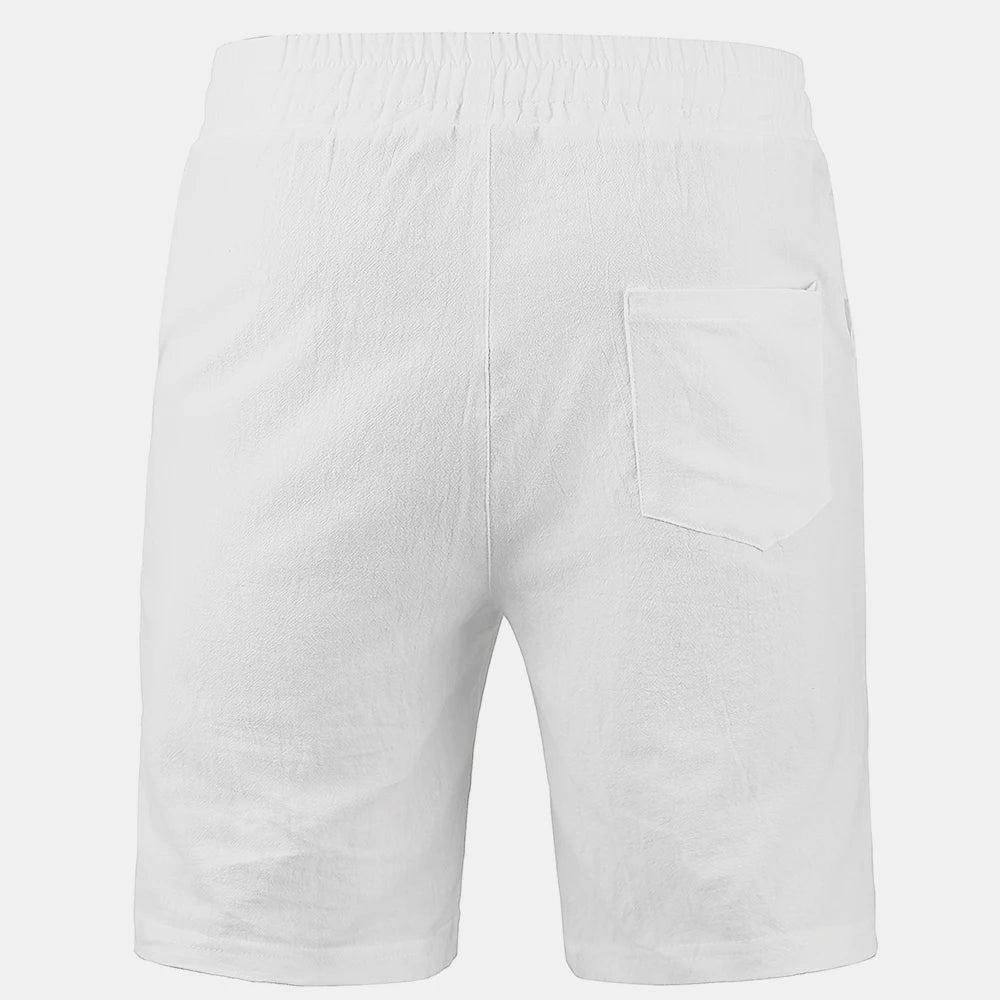 Men's Cotton Linen Shorts | Lightweight Breathable Summer Essential | Classic Solid Style