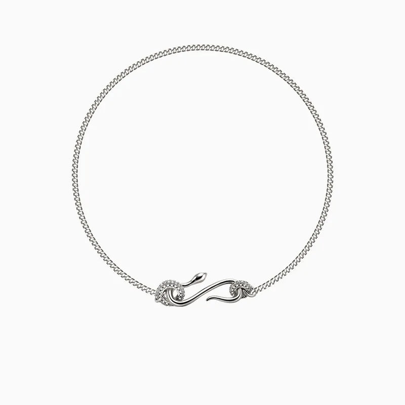 Serpentina Zircon Clasp Necklace