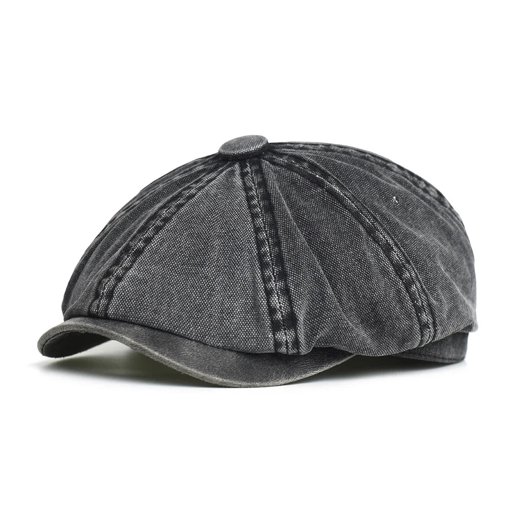 Rovell Washed Cotton Flat Cap
