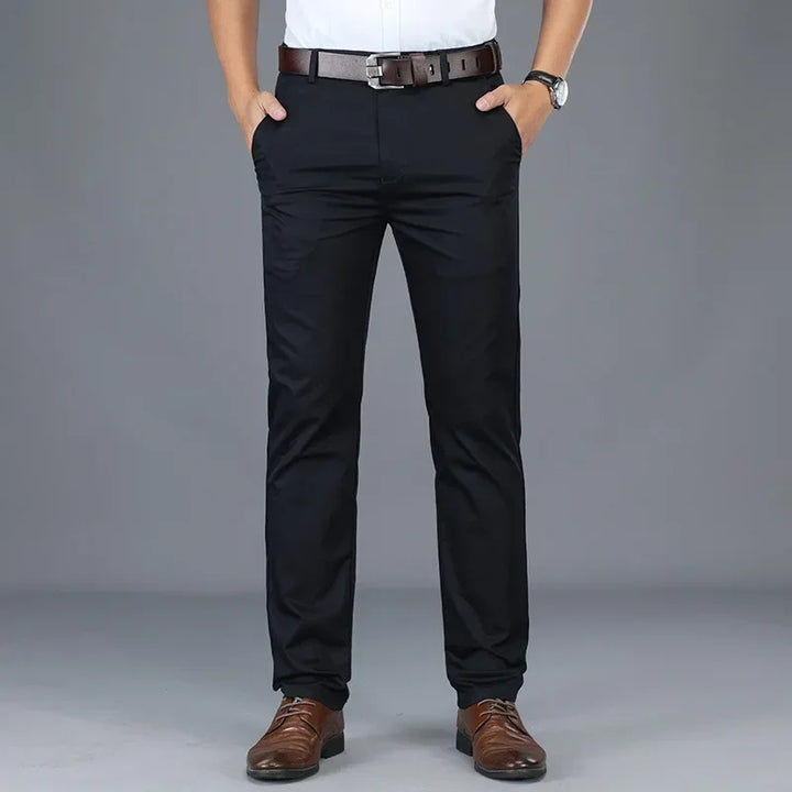 Marlowe Stretch Cotton Straight Trousers