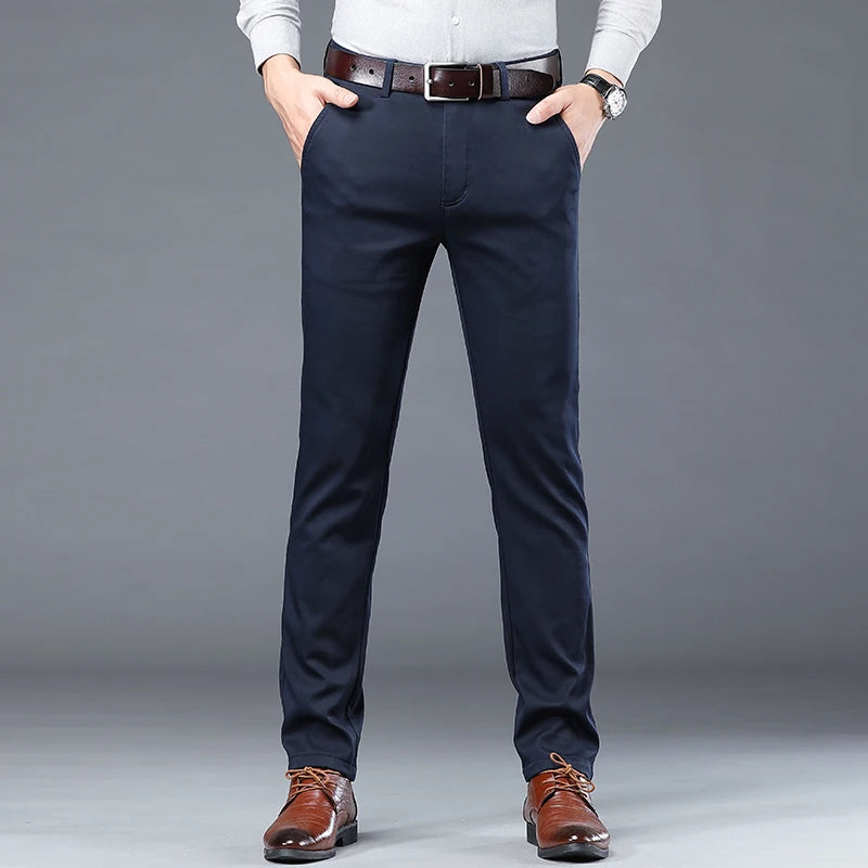 Marlowe Stretch Cotton Straight Trousers