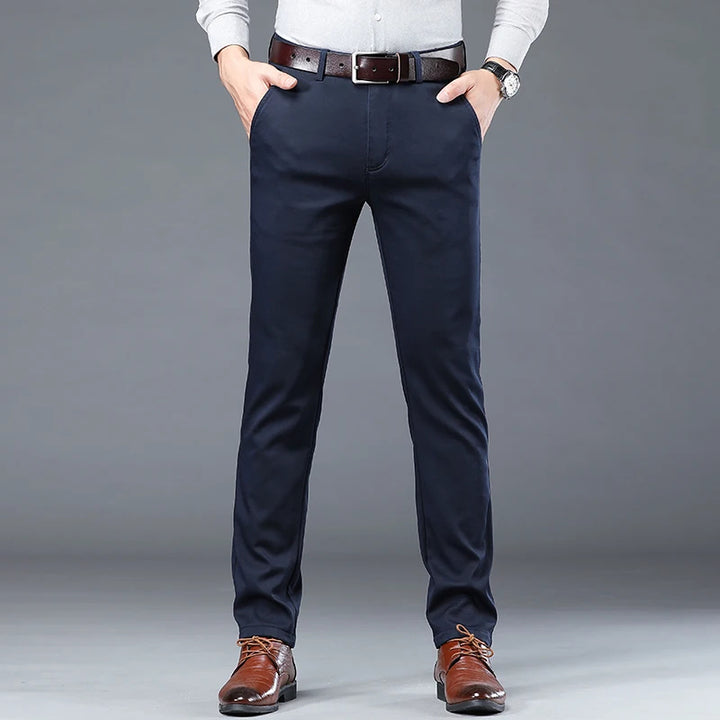 Marlowe Stretch Cotton Straight Trousers