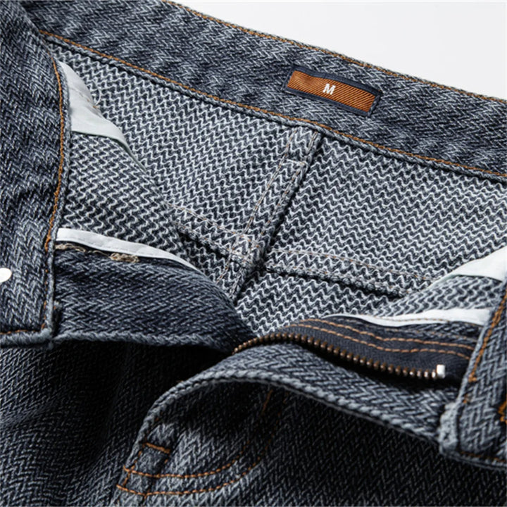 Lucien Herringbone Denim Shorts
