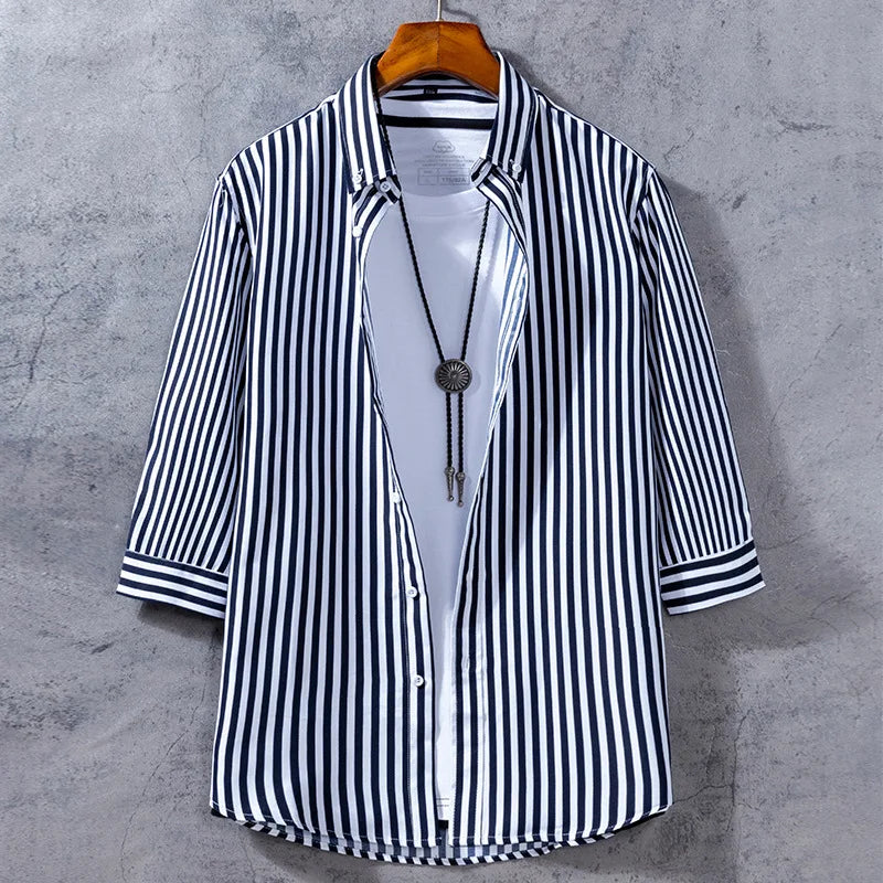 Arden Stripe Three Quarter Sleeve Shirt