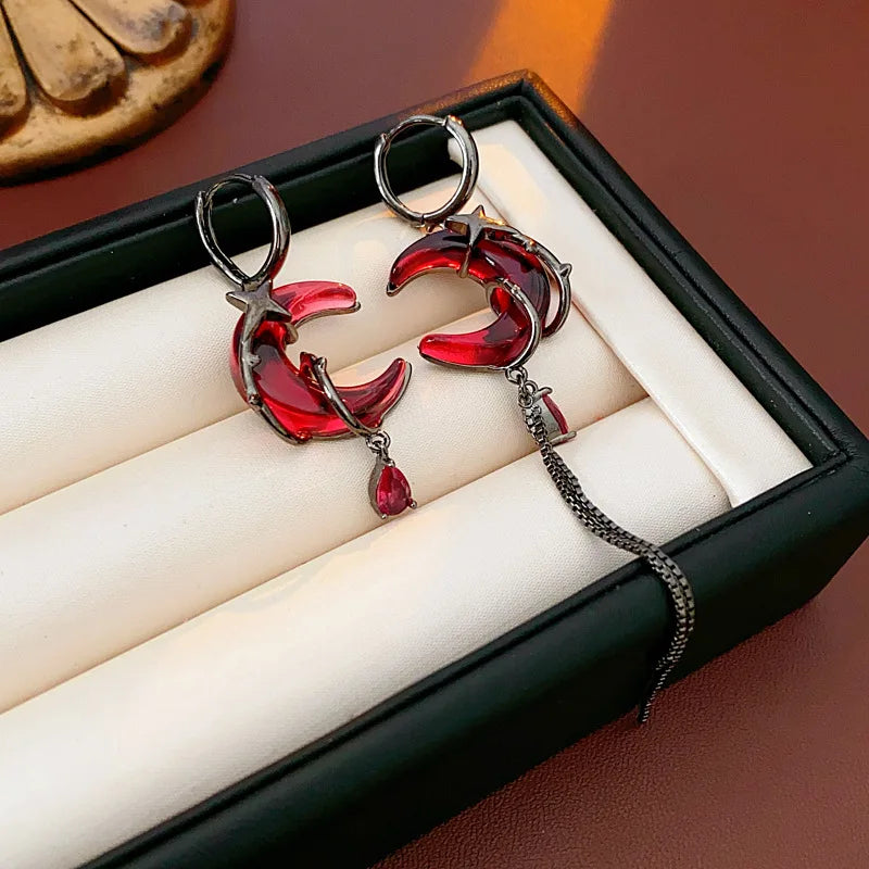 Lunara Crimson Drop Earrings