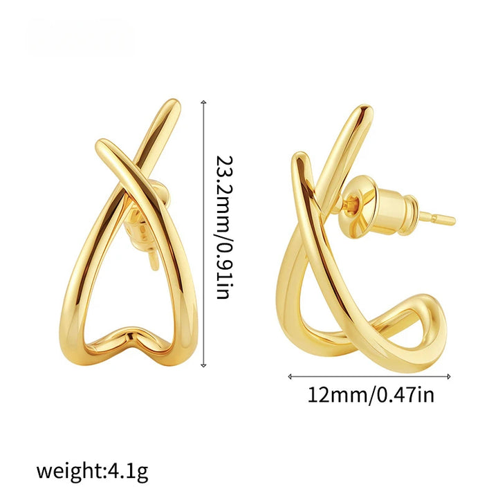 Valencia Cross Steel Stud Earrings