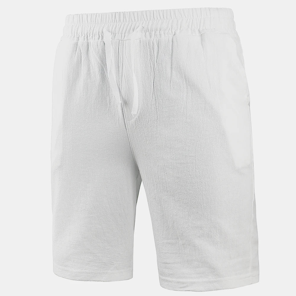 Men's Cotton Linen Shorts | Lightweight Breathable Summer Essential | Classic Solid Style