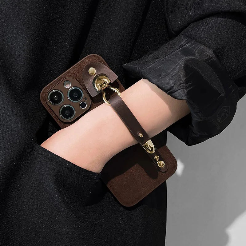 Feminique Leather Pattern Wrist Case