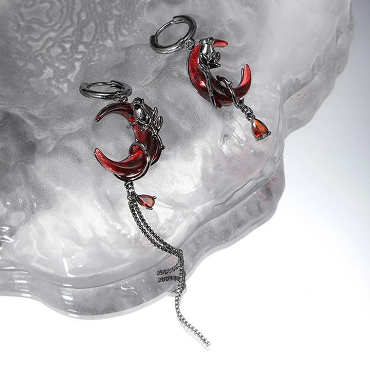Lunara Crimson Drop Earrings