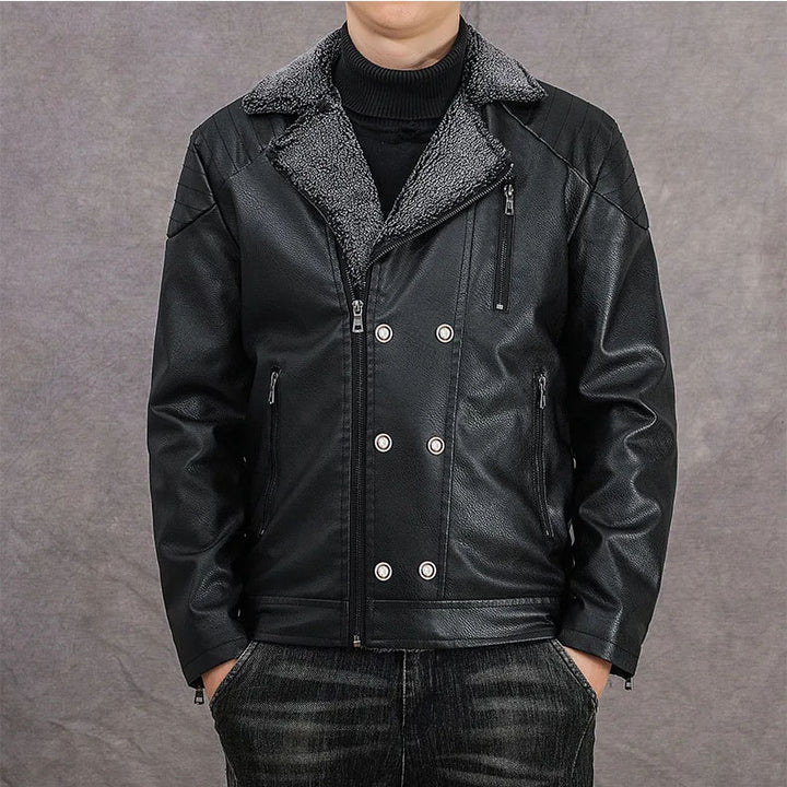 Calderon Sherpa-Lined Leather Jacket