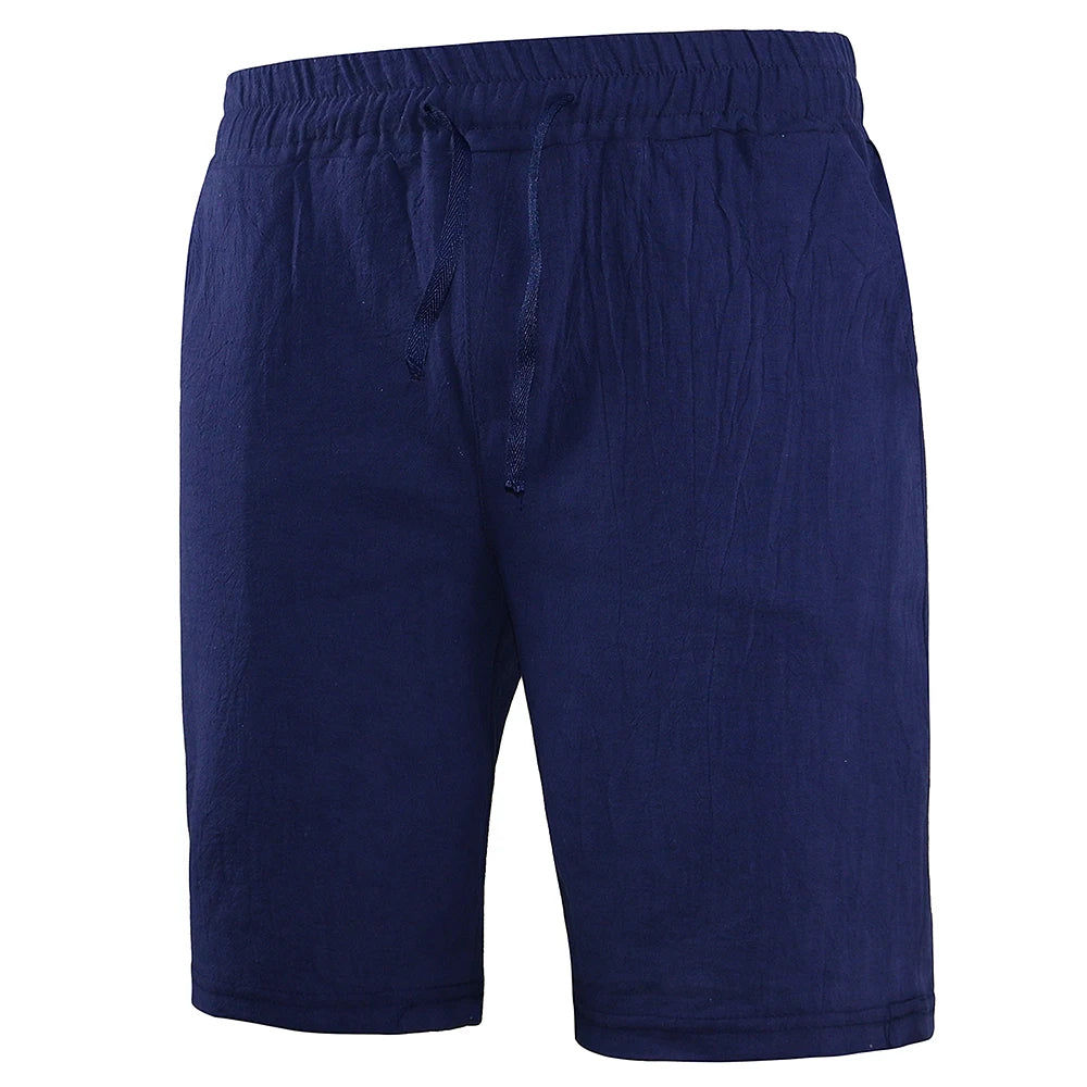 Men's Cotton Linen Shorts | Lightweight Breathable Summer Essential | Classic Solid Style