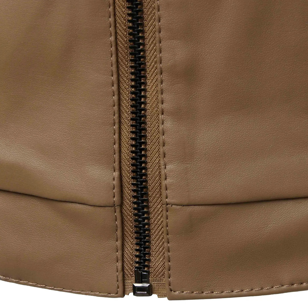 Valencrest Stand-Collar Leather Bomber