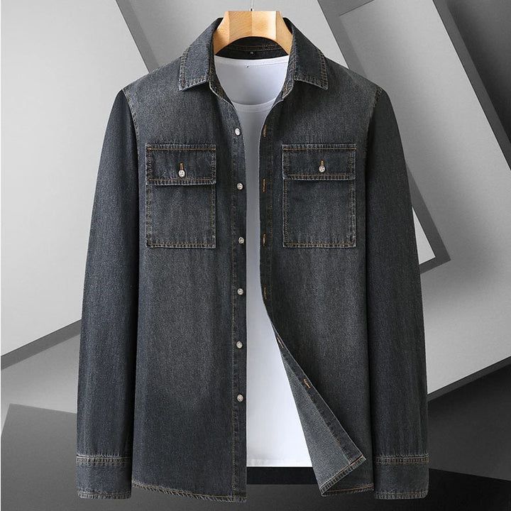 Harrington Two-Tone Denim Shirt