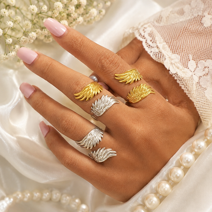 Aurelia Dove Wing Ring Set