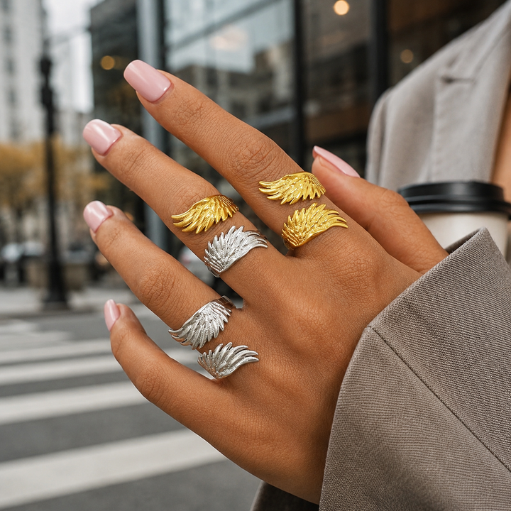 Aurelia Dove Wing Ring Set