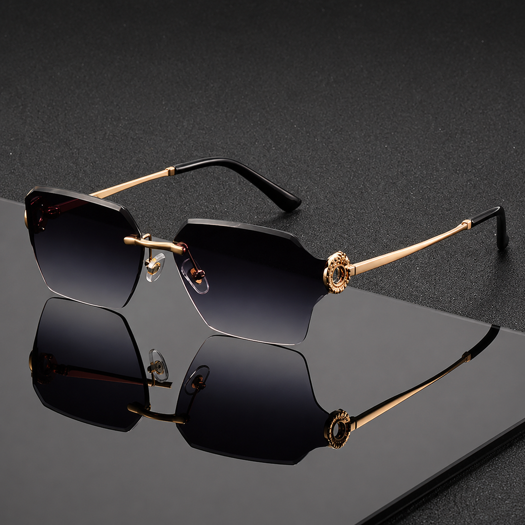 Blackline Rimless Square Sunglasses