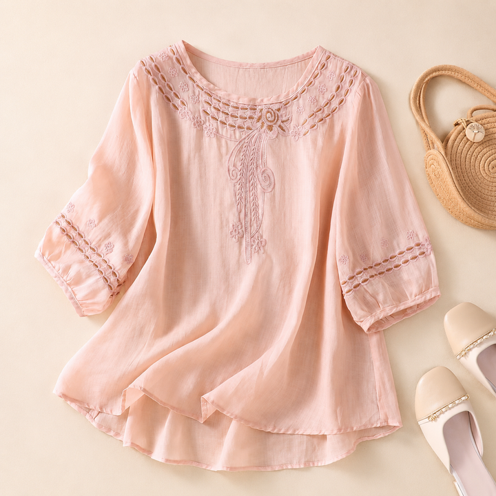 Celeste Cotton Linen Top