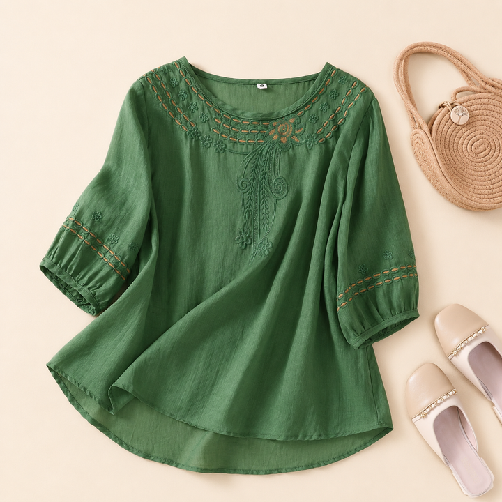 Celeste Cotton Linen Top