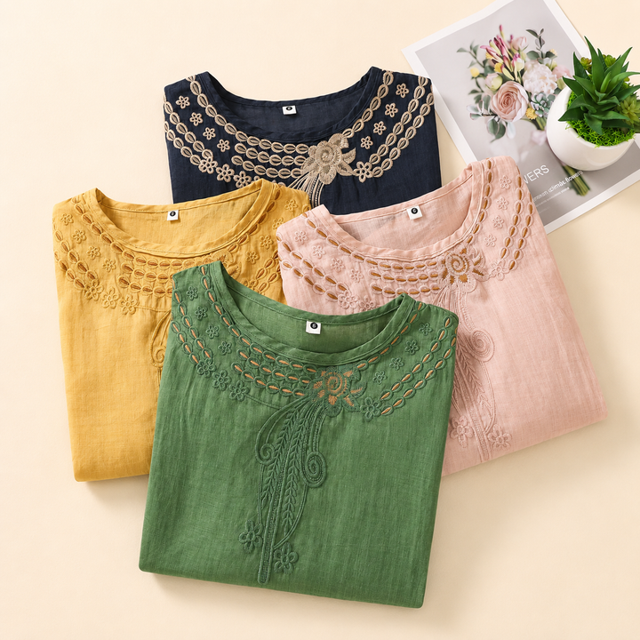 Celeste Cotton Linen Top