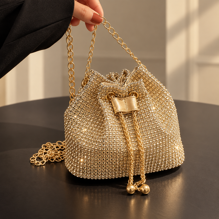 Celestine Crystal Drawstring Bag