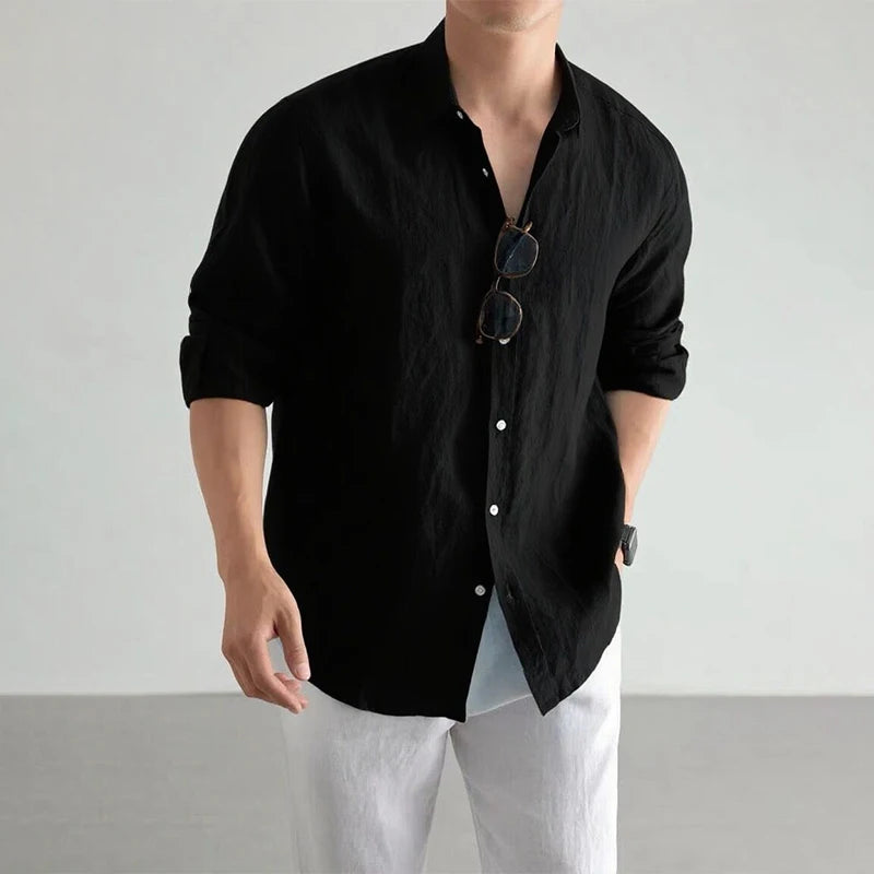 Classic Casual Shirt | Men's Casual Button Down with 100% Linen Cotton | Comfortable Fit for Everyday Wear