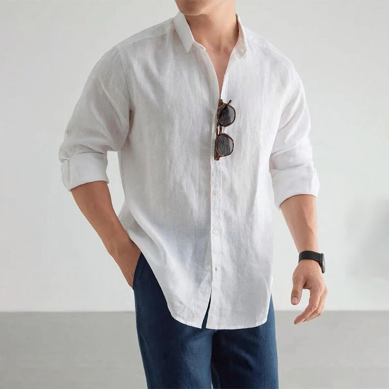 Classic Casual Shirt | Men's Casual Button Down with 100% Linen Cotton | Comfortable Fit for Everyday Wear