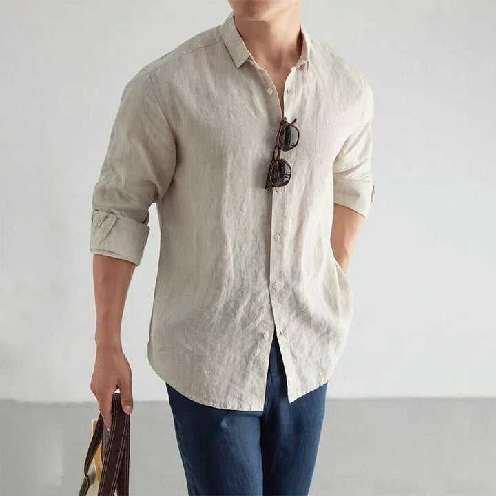 Classic Casual Shirt | Men's Casual Button Down with 100% Linen Cotton | Comfortable Fit for Everyday Wear