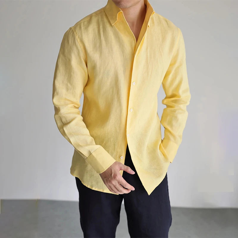 Classic Casual Shirt | Men's Casual Button Down with 100% Linen Cotton | Comfortable Fit for Everyday Wear