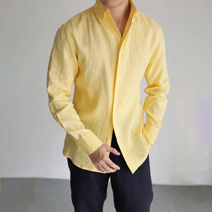 Classic Casual Shirt | Men's Casual Button Down with 100% Linen Cotton | Comfortable Fit for Everyday Wear