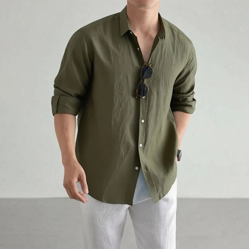 Classic Casual Shirt | Men's Casual Button Down with 100% Linen Cotton | Comfortable Fit for Everyday Wear