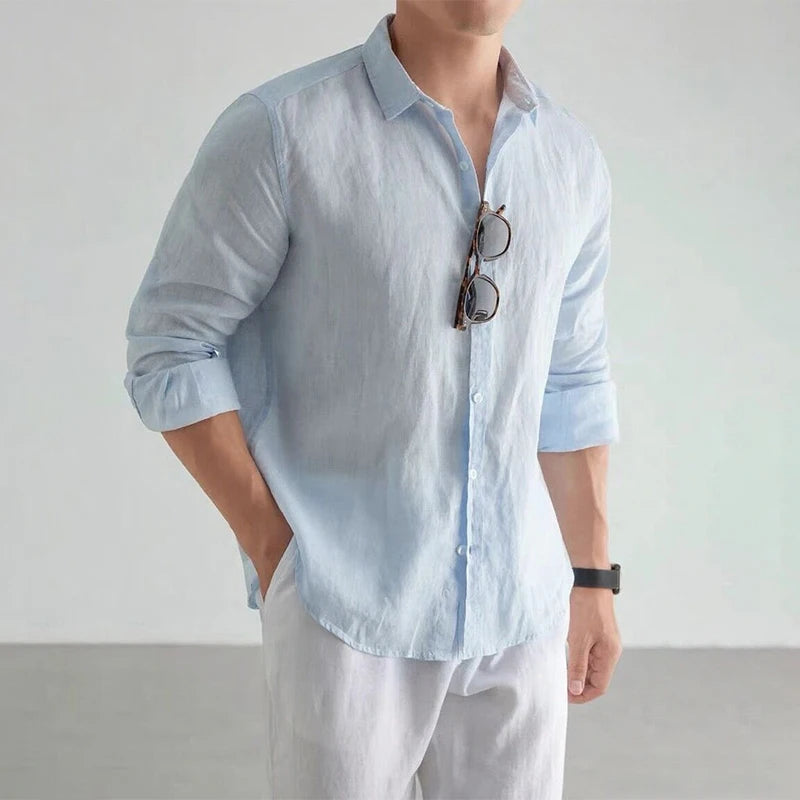 Classic Casual Shirt | Men's Casual Button Down with 100% Linen Cotton | Comfortable Fit for Everyday Wear