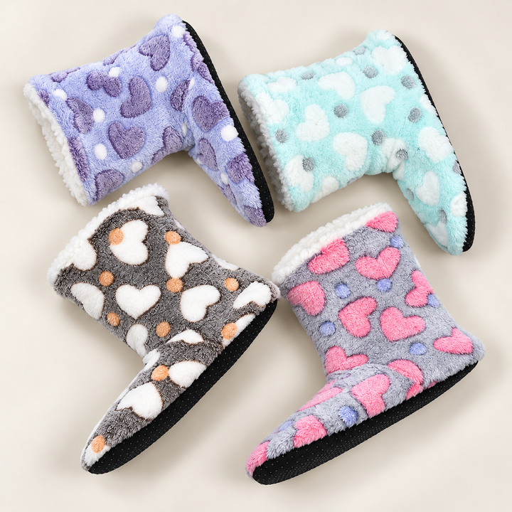 Cozette Heart Plush Slippers