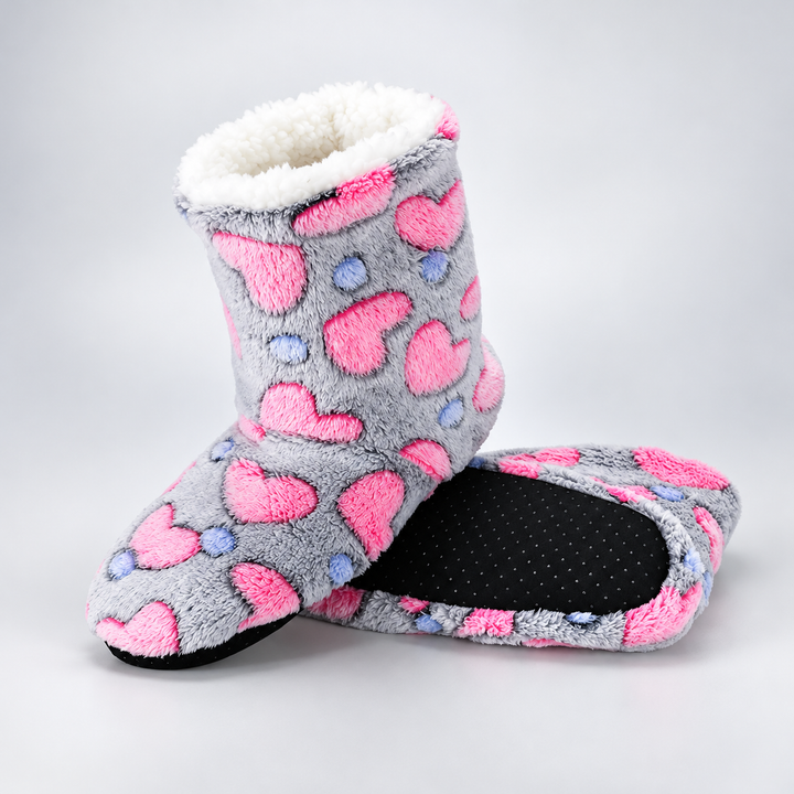 Cozette Heart Plush Slippers