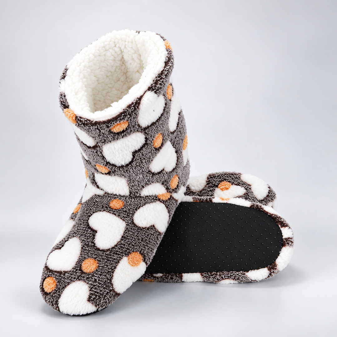 Cozette Heart Plush Slippers