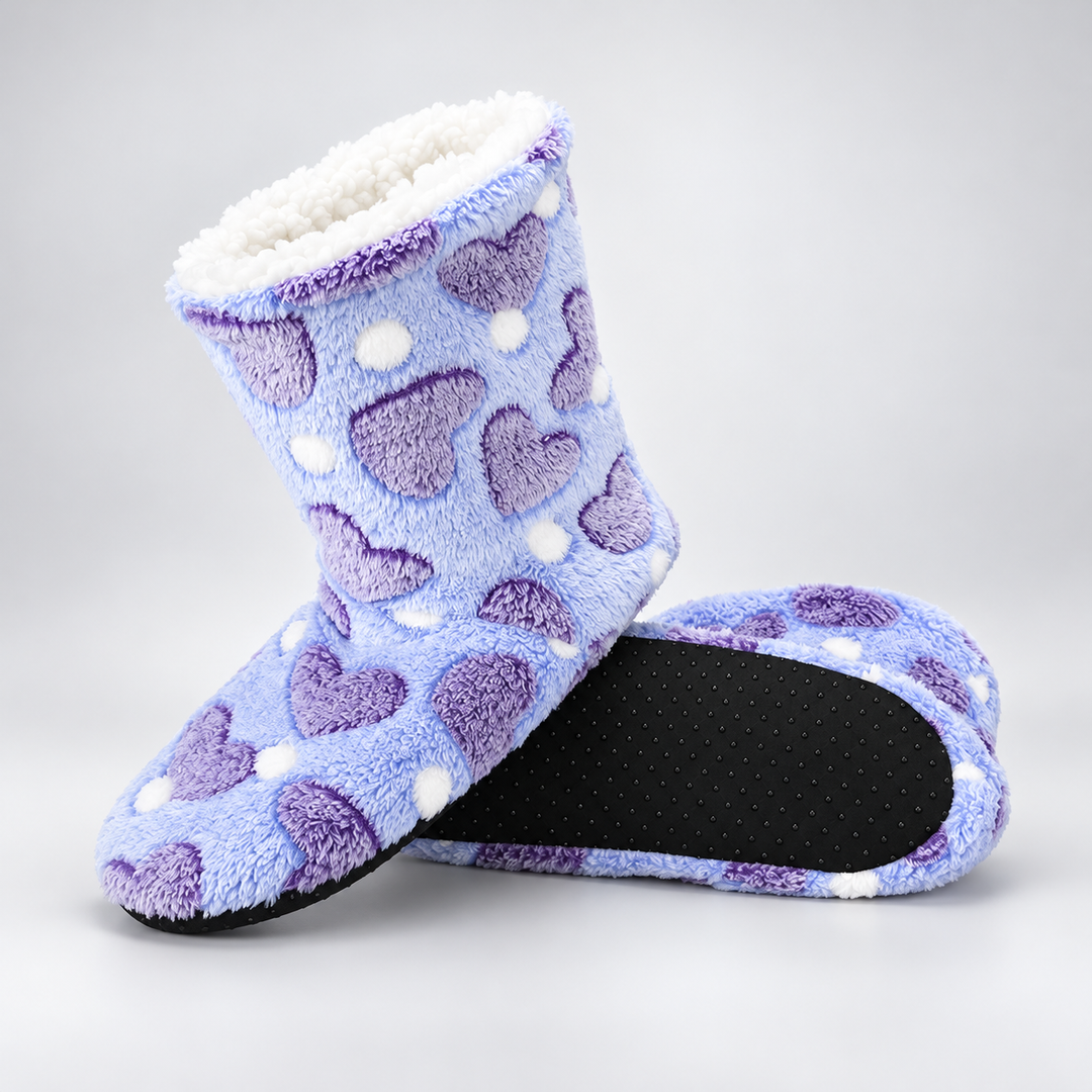 Cozette Heart Plush Slippers