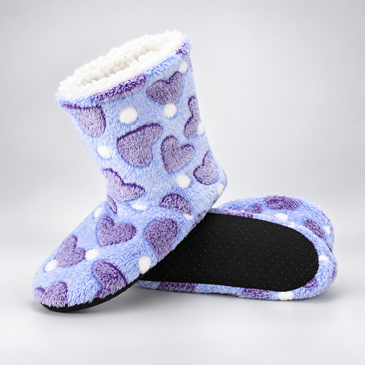 Cozette Heart Plush Slippers