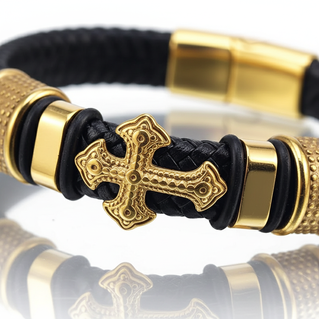 Aurel Cross Leather Bracelet
