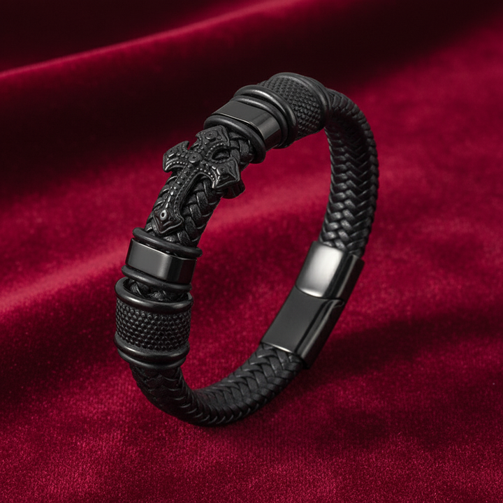Aurel Cross Leather Bracelet