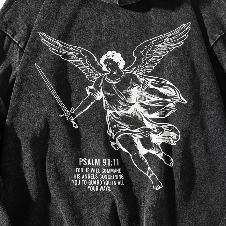 Ravenshade Psalm 91:11 Washed Cotton Hoodie