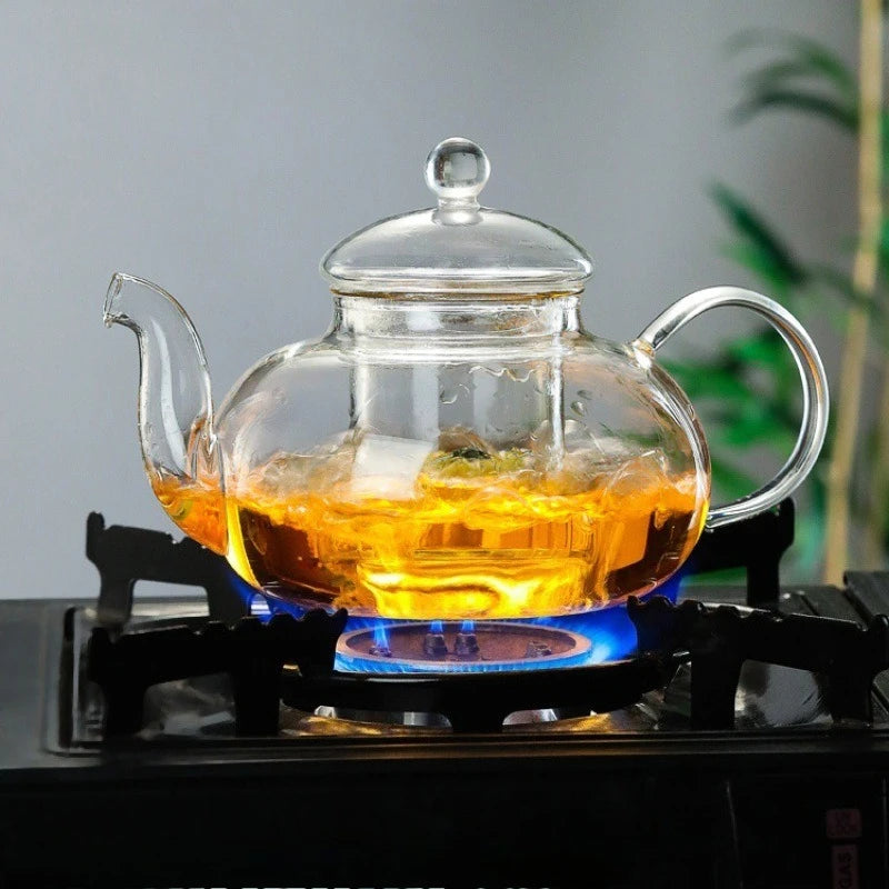 Elegant Glass Teapot Set | High Borosilicate Tea Kettle with Filter | Stylish Brewing Solution for Tea and Coffee 4